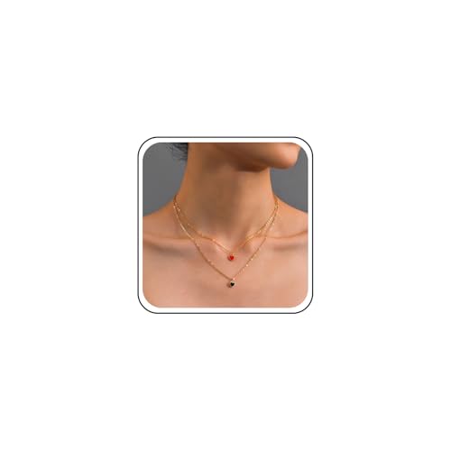 Yheakne Vintage Geschichtet Herz Choker Halskette Emaille Herz Anhänger Halskette Gold Liebe Herz Kette Halskette Doppelschicht Herz Halskette Schmuck Für Frauen Yheakne Vintage Geschichtet Herz Choker Halskette Emaille Herz Anhänger Halskette Gold Liebe Herz Kette Halskette Doppelschicht Herz Halskette Schmuck Für Frauen von Yheakne