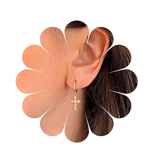 Yheakne Vintage Kreuz Creolen Kreuz Baumeln Ohrringe Gold Huggie Creolen Ohrringe Religiöse Ohrringe Schmuck für Frauen und Mädchen Yheakne Vintage Kreuz Creolen Kreuz Baumeln Ohrringe Gold Huggie Creolen Ohrringe Religiöse Ohrringe Schmuck für Frauen und Mädchen von Yheakne