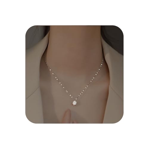 Yheakne Vintage Kristall Anhänger Halskette Silber Cz Choker Halskette Rund Strass Halskette Cz Kristall Halskette Choker-Schmuck Für Frauen Yheakne Vintage Kristall Anhänger Halskette Silber Cz Choker Halskette Rund Strass Halskette Cz Kristall Halskette Choker-Schmuck Für Frauen von Yheakne