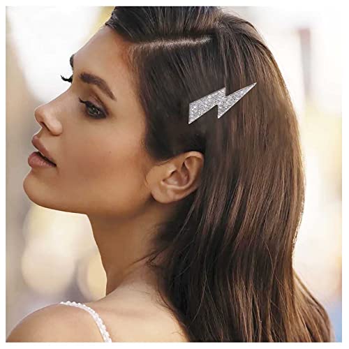 Yheakne Vintage Kristall Donner Haarspange Cz Beleuchtung Bolzen Haarspange Clip Silber Strass Pin Cz Haarspange Kopfbedeckung Dekorative Kopfbedeckungen Haarzubehör Für Frauen Und Mädchen (silber) von Yheakne