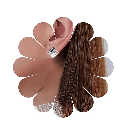 Yheakne Vintage Kristall Quadrat Ohrringe Silber Strass Ohrstecker Geometrische Diamant Ohrringe Minimalistische Ohrringe Schmuck Für Frauen Und Teenager-Mädchen von Yheakne