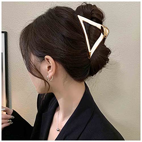 Yheakne Vintage Metall Haar Kralle Clip Legierung Haar Krallen Clip Gold Große Haar Halter Clips Minimalistischen Kiefer Haar Klammer Haar Clip Haar-Accessoires Für Frauen Und Mädchen (gold Dreieck) von Yheakne