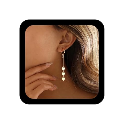 Yheakne Vintage Metall Herz Quaste Baumeln Ohrringe Gold Liebe Herz Ohrringe Liebe Tropfen Ohrring Baumeln Haken Ohrring Schmuck Für Frauen von Yheakne