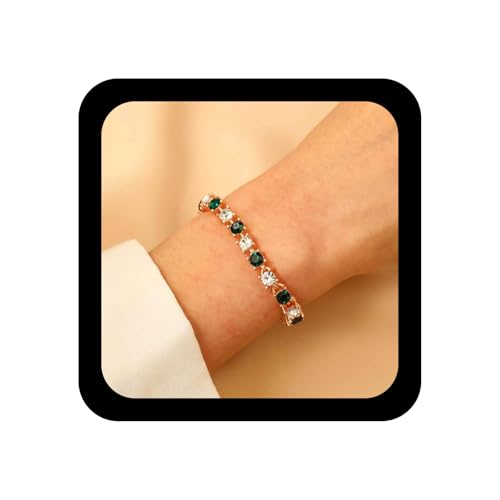 Yheakne Vintage Rubin Tennis Kette Armband Rot Strass Armband Gold Kristall Rubin Armbänder Funkelnde Hochzeit Braut Armbänder Hand Kette Schmuck Für Frauen von Yheakne