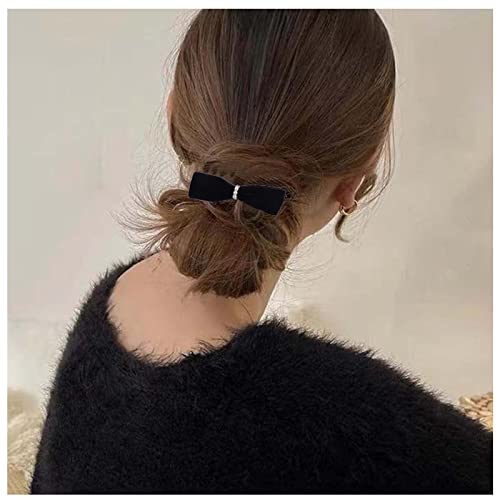 Yheakne Vintage Satinbogen Haarspange Schwarzer Samt Haarspange Winter Perle Haarhalter Clip Französisch Bogen Spange Kopfbedeckung Bowknot Haarschmuck Für Frauen Und Mädchen Geschenke von Yheakne