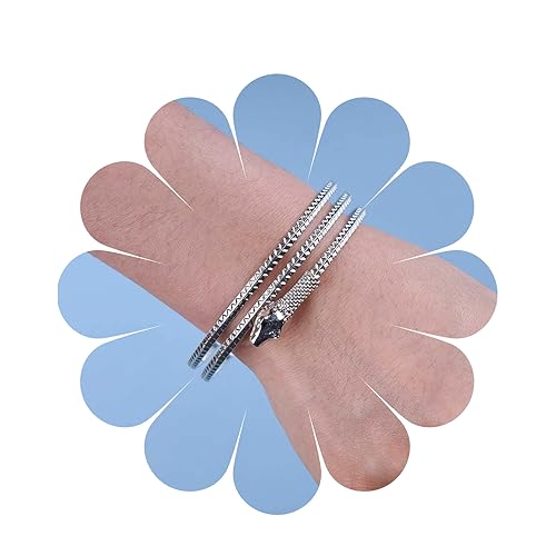 Yheakne Vintage Schlange Armband Silber Sidesway Schlange Armband Dünnes Armband Verstellbar Halb Offenes Manschettenarmband Handmade Stacking Manschettenarmband Schmuck Für Frauen Und Mädchen von Yheakne