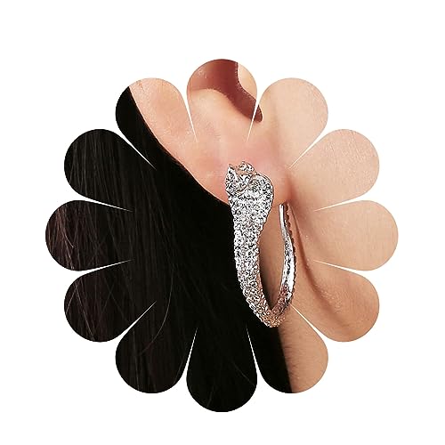 Yheakne Vintage Schlangen Ohrstecker Ohrringe Silber Schlange Ohrringe Tier Schlange Ohrringe Punk Coole Schlange Ohrringe Schmuck für Frauen Mädchen Geschenke (Silber) von Yheakne