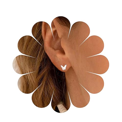 Yheakne Vintage Schmetterling Ohrstecker Silber Schmetterling Ohrringe Silber Kleine Ohrringe Süße Ohrstecker Schmuck Für Frauen Und Mädchen von Yheakne