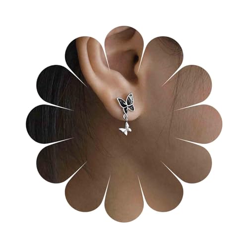 Yheakne Vintage Schwarz Acryl Schmetterling Ohrringe Silber Winzigen Schmetterling Baumeln Ohrringe Schwarzer Schmetterling Ohrstecker Doppel Schmetterling Kleine Ohrringe Schmuck Für Frauen Mädchen Yheakne Vintage Schwarz Acryl Schmetterling Ohrringe Silber Winzigen Schmetterling Baumeln Ohrringe Schwarzer Schmetterling Ohrstecker Doppel Schmetterling Kleine Ohrringe Schmuck Für Frauen Mädchen von Yheakne