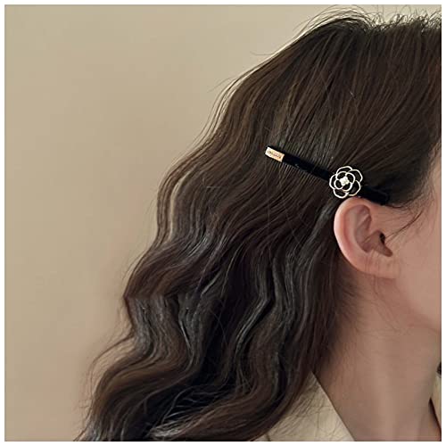 Yheakne Vintage Schwarze Blume Haarspange Kamelie Haarspange Clip Schwarze Blume Seite Clip Barrette Eleganten Kopf Clip Kopfbedeckung Dekorative Haarschmuck Für Frauen Und Mädchen Kopfbedeckungen von Yheakne