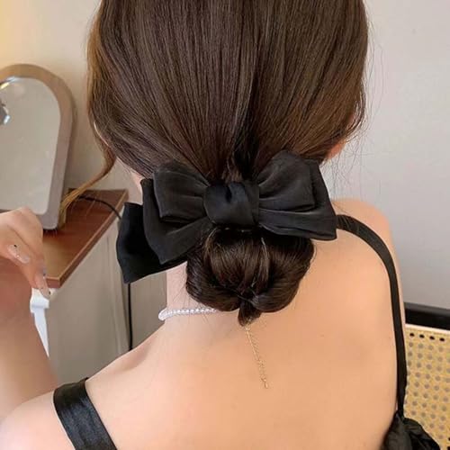 Yheakne Vintage Schwarzer Bogen Haar Klaue Clip Satin Bowknot Haarspange Schwarzer Bogen Klaue Haarspange Halten Haar Klaue Barrette Haarzubehör Kopfbedeckung Haarspange Schmuck Für Frauen von Yheakne