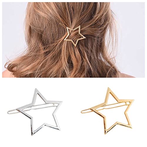 Yheakne Vintage Stern Haarspange Haarspange Gold Haarspange Pin Metall Haarklemme Half Bun Holder Clips Dekorative Haarschmuck für Frauen und Mädchen (Gold) von Yheakne