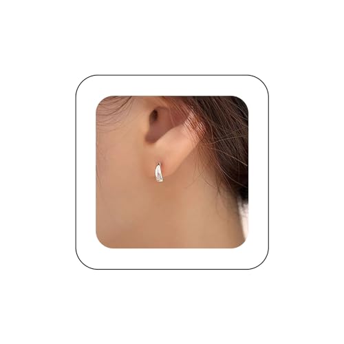 Yheakne Vintage Tränen Ohrstecker Gold Wassertropfen Ohrringe Kleine Tränen Ohrringe Gebogene Bar Ohrstecker Schmuck Für Frauen Und Mädchen（silver） von Yheakne