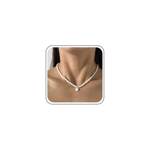 Yheakne Vintage Weiße Saatgut Perlen Halskette Halskette Emaille Herz Anhänger Halskette Winzigen Reis Perlen Halskette Kette Weiß Perlen Kette Halskette Schmuck Für Frauen Yheakne Vintage Weiße Saatgut Perlen Halskette Halskette Emaille Herz Anhänger Halskette Winzigen Reis Perlen Halskette Kette Weiß Perlen Kette Halskette Schmuck Für Frauen von Yheakne