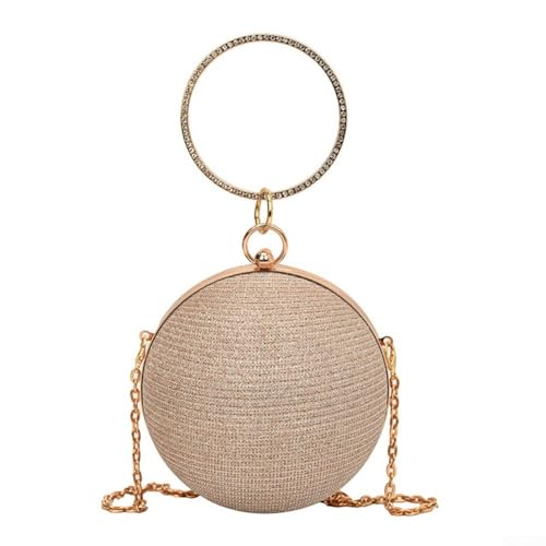 Yhenlovtt Trendige einfarbige Damen-Handtasche, Mini-Umhängetasche für tägliche Aktivitäten, gold von Yhenlovtt