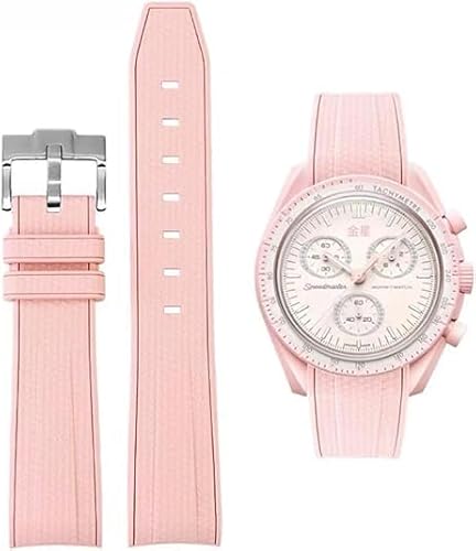 Yhmoo Uhrenarmbänder für Moonswatch, gewebtes Silikon, Gummi, kompatibel mit Omega x Swatch Speedmaster, 20 mm, Rosa Yhmoo Uhrenarmbänder für Moonswatch, gewebtes Silikon, Gummi, kompatibel mit Omega x Swatch Speedmaster, 20 mm, Rosa von Yhmoo