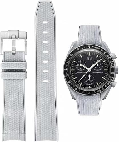 Yhmoo Uhrenarmband für Moonswatch, Gummi, für Omega X, Swatch, MoonSwatch, 20 mm, Rolex Seiko, für Herren, mit Edelstahl-Armband, Speedmaster, Grau Yhmoo Uhrenarmband für Moonswatch, Gummi, für Omega X, Swatch, MoonSwatch, 20 mm, Rolex Seiko, für Herren, mit Edelstahl-Armband, Speedmaster, Grau von Yhmoo