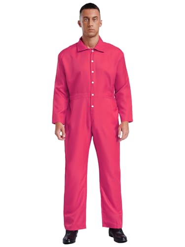Yhong Herren Damen Basic Overall Arbeitsoverall Langarm Jumpsuit mit Druckknopf Staubschutzoverall Arbeitskleidung Uniformen gr. S-3XL Hot Pink XXL Yhong Herren Damen Basic Overall Arbeitsoverall Langarm Jumpsuit mit Druckknopf Staubschutzoverall Arbeitskleidung Uniformen gr. S-3XL Hot Pink XXL von Yhong