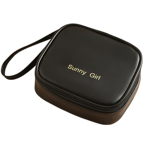 Aufbewahrungstasche für Damenbinden, PU-Leder, Menstruationstasche mit Reißverschluss, tragbarer Perioden-Organizer für Stilleinlagen, kompakte Halterung für Geldbörse, Kit für Frauen, Teenager Aufbewahrungstasche für Damenbinden, PU-Leder, Menstruationstasche mit Reißverschluss, tragbarer Perioden-Organizer für Stilleinlagen, kompakte Halterung für Geldbörse, Kit für Frauen, Teenager von Yhsioaklo