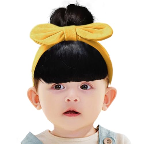Baby Kinder Mädchen Schleife Stirnband | Bowknot Perücken | Kleinkind Pony Perücke Stirnband | einfach zu tragen bequeme Kopfbedeckung für Feiern Bühnenauftritte Eltern-Kind von Yhsioaklo