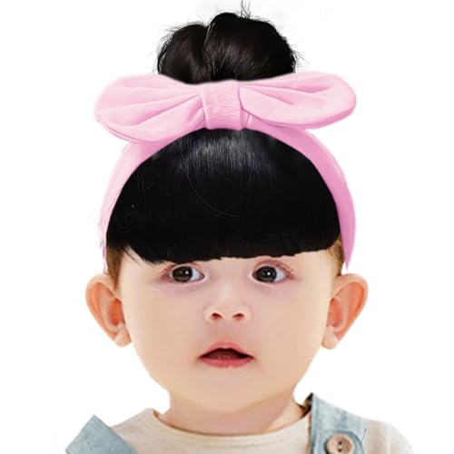 Baby Kinder Mädchen Schleife Stirnband | Bowknot Perücken | Kleinkind Pony Perücke Stirnband | einfach zu tragen bequeme Kopfbedeckung für Feiern Bühnenauftritte Eltern-Kind von Yhsioaklo