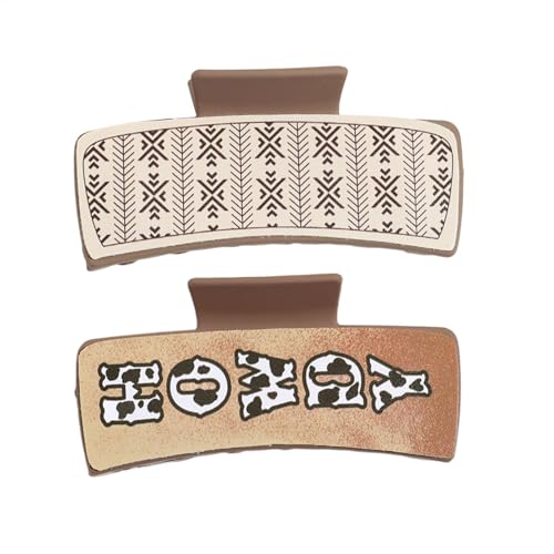 Haarspangen mit Western-Druck, Haarklammern für Damen, Western-Druck, feste Haarklammer, klassisches Western-Cowboy-Design, starker Halt, Kieferklammern für Partys, Verabredungen, Ausgehen, Alltag, von Yhsioaklo
