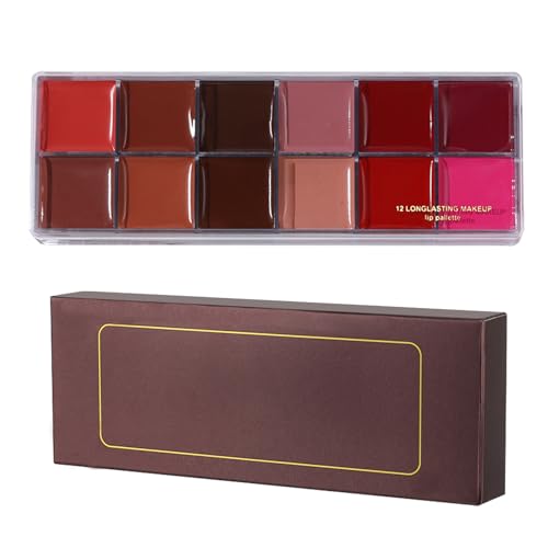 Lipgloss Palette für Frauen | 12 Farben Palettengründer Korrektur | Set von kosmetischen Lippengliedern mit kompaktem Design für Make -up Lipgloss Palette für Frauen | 12 Farben Palettengründer Korrektur | Set von kosmetischen Lippengliedern mit kompaktem Design für Make -up von Yhsioaklo