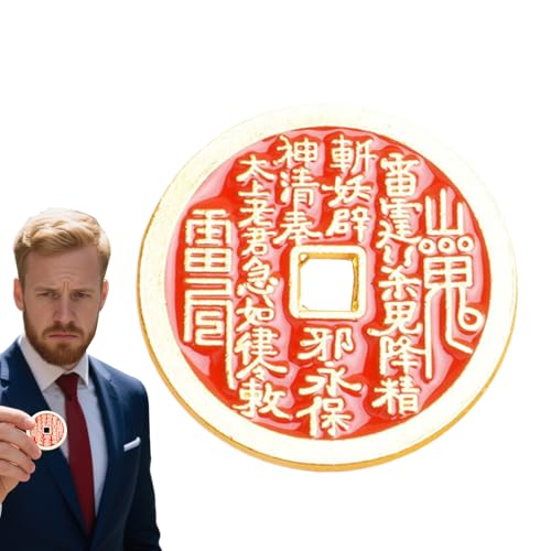 Yhsioaklo Chinesische Glücksmünze Charm - Vintage Gesundheits Amulett | Dekoratives Sammlerstück Andenken Für Frauen Und Männer Tragbare Heimdekoration Souvenir von Yhsioaklo