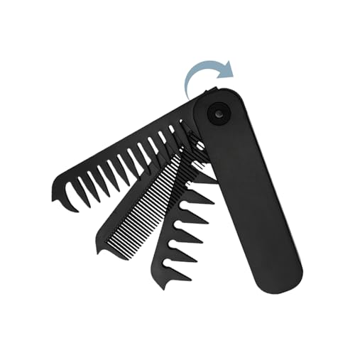 Yhsioaklo Folding Comb Für Männer | Männer Reise Bartkamm Zusammenklappbar | Styling Haarbürste Für Vater Ehemann Reise Fitness Beruf Alltag von Yhsioaklo