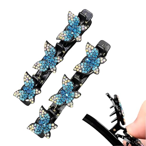 Yhsioaklo Geflochtene Haarspangen für Damen, Schmetterlings-Haarspangen | Zopf Schmuck Haarspange Stil Haarschmuck | Süße Entenschnabel-Haarspange von Yhsioaklo