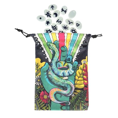 Yhsioaklo Tarotkarten Tasche | Juwelen Würfel Beutel mit Zugband | Bedruckter Deck Schutz Organizer | Für Teens Erwachsene Enthusiasten Reise Partyspielabend von Yhsioaklo