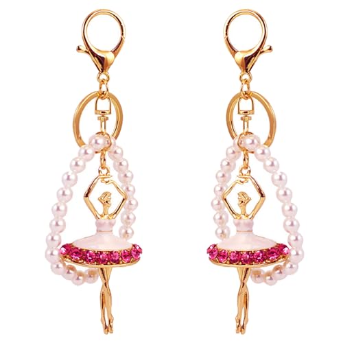 2 Stück Ballerina Schlüsselbund, Schlüsselbund, Frauen Bling Schlüsselbund, Kristall Autoschlüssel, Perle Armband, Brieftasche Schlüsselanhänger, Tasche Anhänger Handy Anhänger Schmuck Geschenk 2 Stück Ballerina Schlüsselbund, Schlüsselbund, Frauen Bling Schlüsselbund, Kristall Autoschlüssel, Perle Armband, Brieftasche Schlüsselanhänger, Tasche Anhänger Handy Anhänger Schmuck Geschenk von Yhuasia