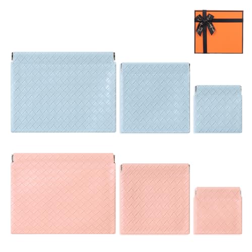 6 kleine Make-up-Tasche für Geldbörse, Lederorganizer mit Schnappverschluss, neue Lippenstift-Tasche, tragbare Mini-Aufbewahrungstasche, drei Größen, Münzgeldbörse, Organizer, Aufbewahrungstasche von Yhwocd