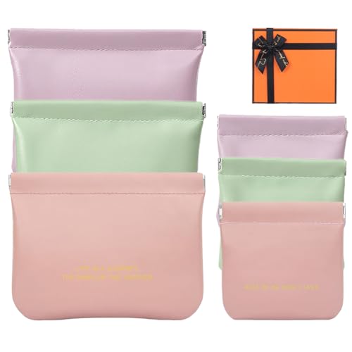 Yhwocd Kleine Make-up-Tasche für Geldbörse, Ledertasche, Lippenstift-Tasche, tragbare Mini-Aufbewahrungstasche, zwei Größen, Münzgeldbörse, Organizer, Aufbewahrungstasche, 6 Stück (lila + grün + rosa, Yhwocd Kleine Make-up-Tasche für Geldbörse, Ledertasche, Lippenstift-Tasche, tragbare Mini-Aufbewahrungstasche, zwei Größen, Münzgeldbörse, Organizer, Aufbewahrungstasche, 6 Stück (lila + grün + rosa, von Yhwocd