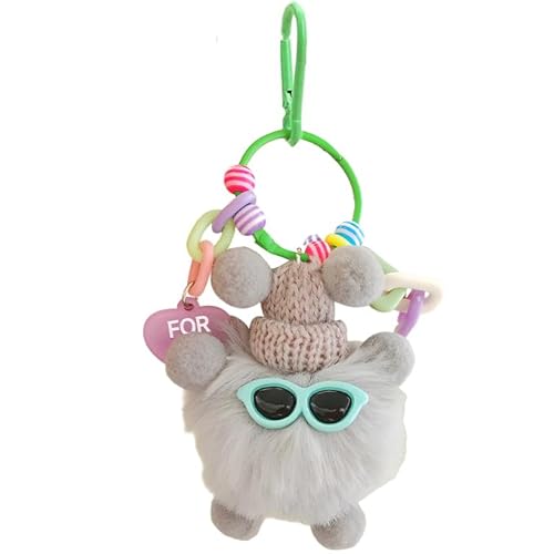 Yi'antai Schlüsselanhänger Schulkind, Glücksbringer Schulanfang Junge Mädchen, Plüsch Schlüsselanhänger Schulkind, Endlich Schulkind Schlüsselanhänger, Glücksbringer Einschulung (Grau) von Yi'antai