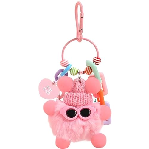 Yi'antai Schlüsselanhänger Schulkind, Glücksbringer Schulanfang Junge Mädchen, Plüsch Schlüsselanhänger Schulkind, Endlich Schulkind Schlüsselanhänger, Glücksbringer Einschulung (Rosa) von Yi'antai