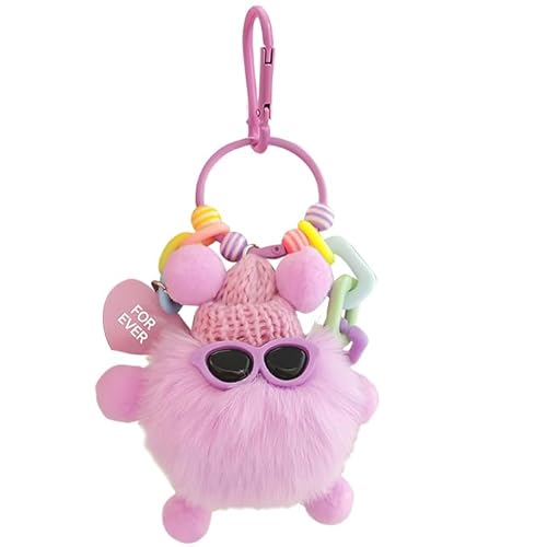 Yi'antai Schlüsselanhänger Schulkind, Glücksbringer Schulanfang Junge Mädchen, Plüsch Schlüsselanhänger Schulkind, Endlich Schulkind Schlüsselanhänger, Glücksbringer Einschulung (Violett) von Yi'antai