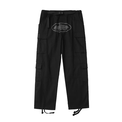 YiJee Corteiz Cargo Hose - Streetwear Retro Stil | Hip Hop Hose für Herren und Damen | Loose Fit Alcatraz Druck | Y2K Fashion mit Mehreren Taschen von YiJee