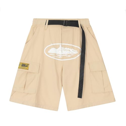 YiJee Corteiz Street Pocket Shorts Herren - Bequeme Hip Hop Style Corteiz Cargo Kurze Hose für Männer - Vintage Retro Cargo Hosen Baggy Unisex von YiJee