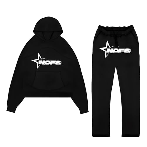 YiJee Jogginganzug NOFS Y2K Herren - 2-Teilig Corteiz Tracksuit mit Hoodie und Sporthose | Streetwear Style | NOFS Fashion Trainingsanzug für Herren und Damen von YiJee