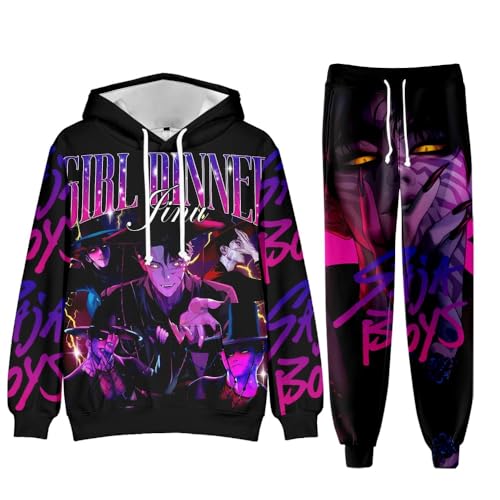 YiJee K-Pop Anime Hunters Hoodie & Jogginghose – Zweiteiliges Tracksuit Set mit Anime Charakteren Mira, Rumi & Zoey – Streetwear Kapuzenpullover Unisex von YiJee