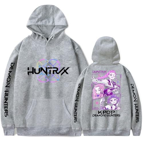 YiJee KPop Huntrix Hoodie Damen, K-Pop Streetwear Kapuzenpullover mit Anime-Druck, Y2K Streetwear-Stil, Langarm Sweatshirt Lässige Oberteile für K-Pop Fans von YiJee