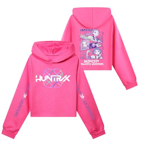 YiJee KPop Huntrix Hoodie für Jungen Mädchen, K-Pop Streetwear Kapuzenpullover mit Anime-Druck, Langarm Sweatshirt Lässige Oberteile für Teenager 2-16 Jahre von YiJee