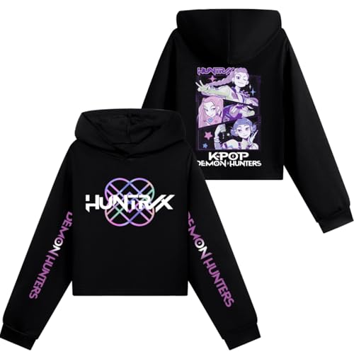 YiJee KPop Huntrix Hoodie für Jungen Mädchen, K-Pop Streetwear Kapuzenpullover mit Anime-Druck, Langarm Sweatshirt Lässige Oberteile für Teenager 2-16 Jahre von YiJee