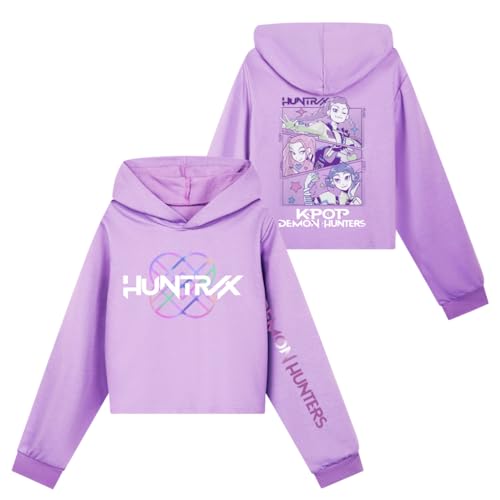 YiJee KPop Huntrix Hoodie für Jungen Mädchen, K-Pop Streetwear Kapuzenpullover mit Anime-Druck, Langarm Sweatshirt Lässige Oberteile für Teenager 2-16 Jahre von YiJee