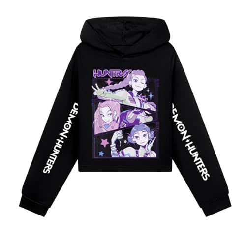 YiJee KPop Huntrix Hoodie für Jungen Mädchen, Lässige K-Pop Streetwear Kapuzenpullover mit Anime-Druck, Langarm Sweatshirt Oberteile für Teenager 2-16 Jahre von YiJee