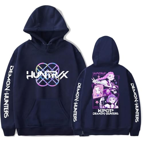 YiJee KPop Huntrix Hoodie Damen, K-Pop Streetwear Kapuzenpullover mit Anime-Druck, Y2K Streetwear-Stil, Langarm Sweatshirt Lässige Oberteile für K-Pop Fans von YiJee