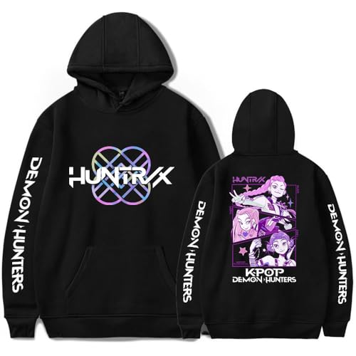 YiJee KPop Huntrix Hoodie Damen, K-Pop Streetwear Kapuzenpullover mit Anime-Druck, Y2K Streetwear-Stil, Langarm Sweatshirt Lässige Oberteile für K-Pop Fans von YiJee