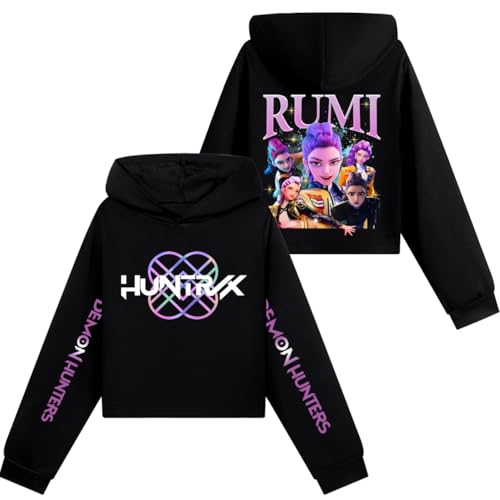 YiJee KPop Huntrix Hoodie Kinder & Teenager, K-Pop Kapuzenpullover mit Anime Print, Langarm Sweatshirt Streetwear für Jungen & Mädchen 2–16 Jahre von YiJee