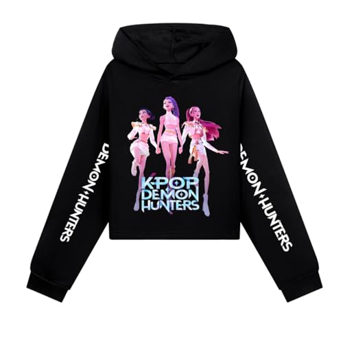 YiJee KPop Huntrix Hoodie Kinder & Teenager, K-Pop Kapuzenpullover mit Anime Print, Langarm Sweatshirt Streetwear für Mädchen & Jungen 2–16 Jahre von YiJee